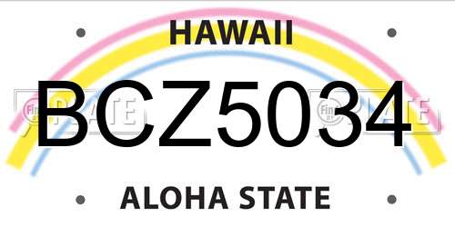 BCZ5034 Hawaii License Plate