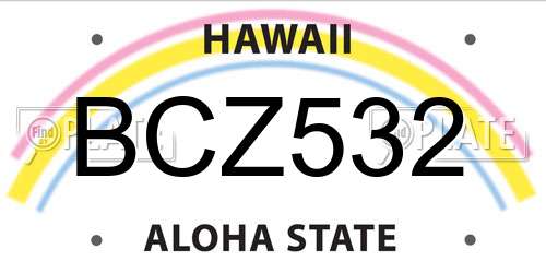 BCZ532 Hawaii License Plate