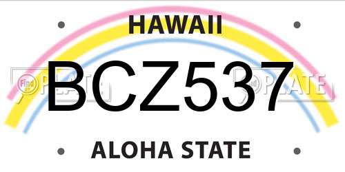 BCZ537 Hawaii License Plate