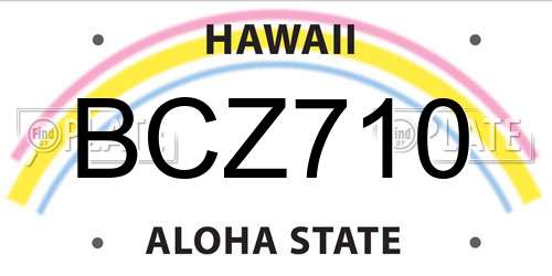 BCZ710 Hawaii License Plate