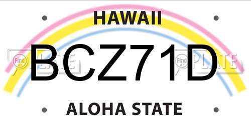 BCZ71D Hawaii License Plate
