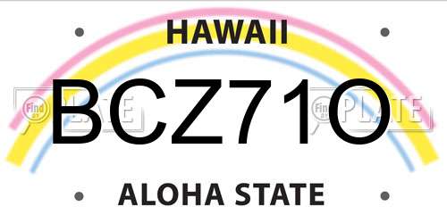 BCZ71O Hawaii License Plate