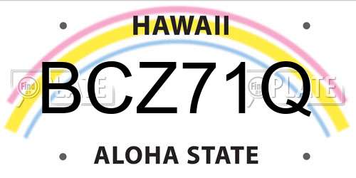 BCZ71Q Hawaii License Plate