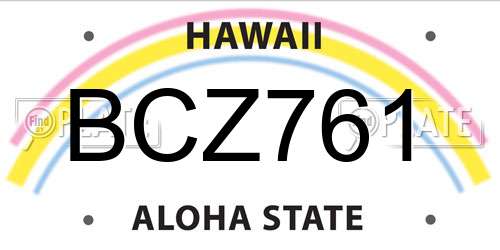 BCZ761 Hawaii License Plate