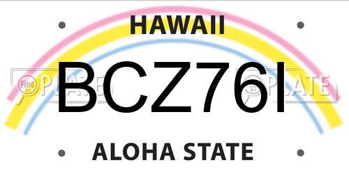 BCZ76I Hawaii License Plate