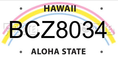 BCZ8034 Hawaii License Plate