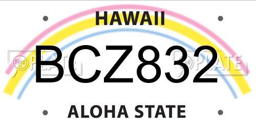 BCZ832 Hawaii License Plate