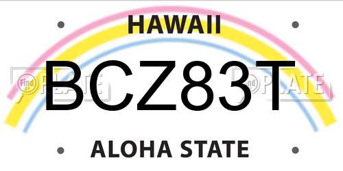 BCZ83T Hawaii License Plate