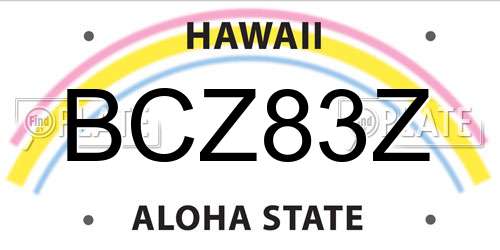BCZ83Z Hawaii License Plate
