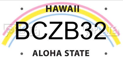 BCZB32 Hawaii License Plate