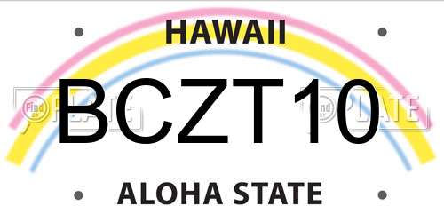 BCZT10 Hawaii License Plate