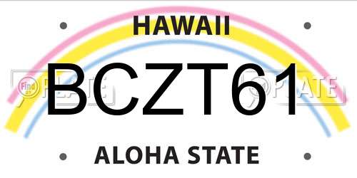 BCZT61 Hawaii License Plate