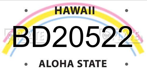 BD20522 Hawaii License Plate