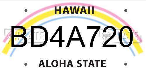 BD4A720 Hawaii License Plate