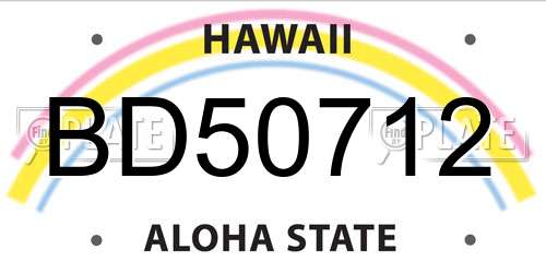 BD50712 Hawaii License Plate