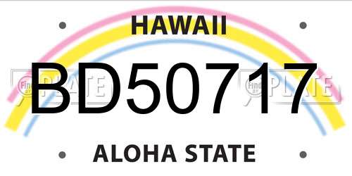 BD50717 Hawaii License Plate