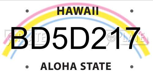BD5D217 Hawaii License Plate