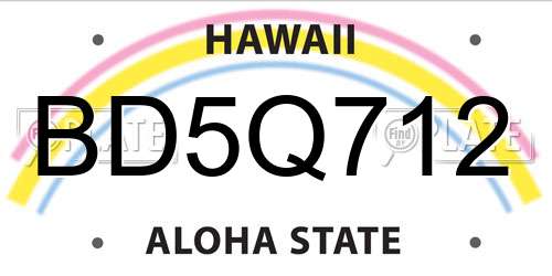 BD5Q712 Hawaii License Plate