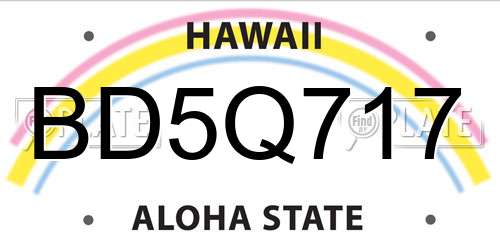 BD5Q717 Hawaii License Plate