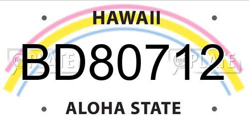 BD80712 Hawaii License Plate