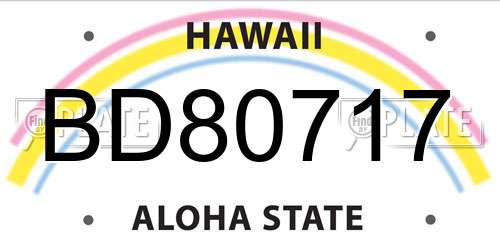 BD80717 Hawaii License Plate