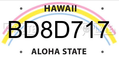 BD8D717 Hawaii License Plate