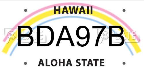 BDA97B Hawaii License Plate