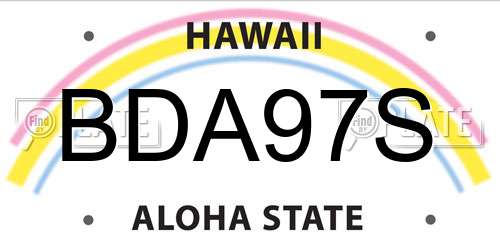 BDA97S Hawaii License Plate