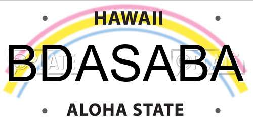 BDASABA Hawaii License Plate