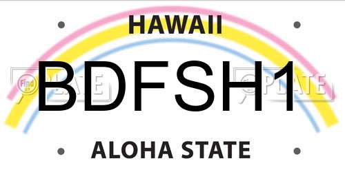 BDFSH1 Hawaii License Plate