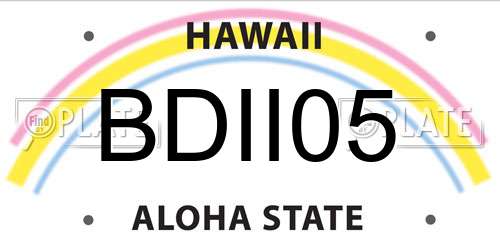 BDII05 Hawaii License Plate
