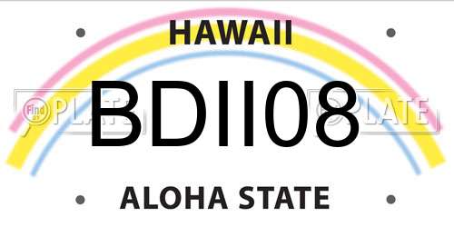 BDII08 Hawaii License Plate