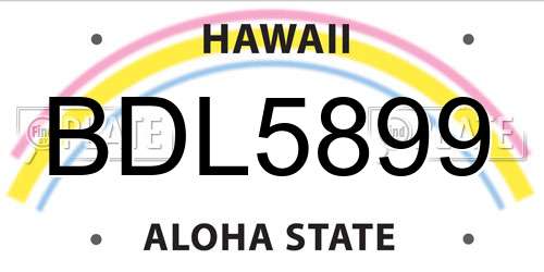 BDL5899 Hawaii License Plate
