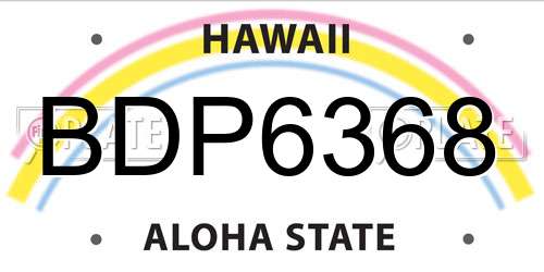 BDP6368 Hawaii License Plate