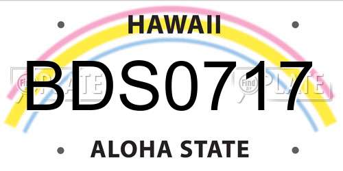 BDS0717 Hawaii License Plate