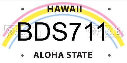BDS711 Hawaii License Plate