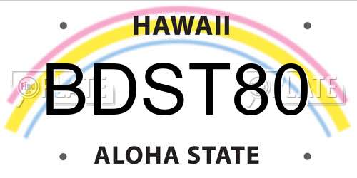 BDST80 Hawaii License Plate