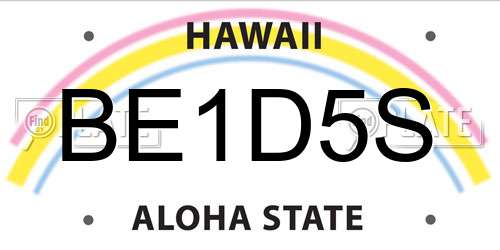 BE1D5S Hawaii License Plate
