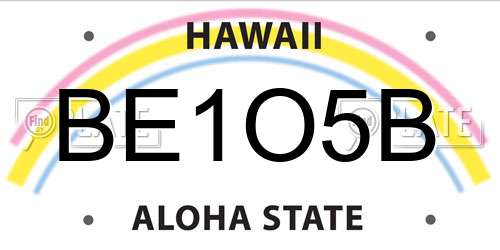 BE1O5B Hawaii License Plate