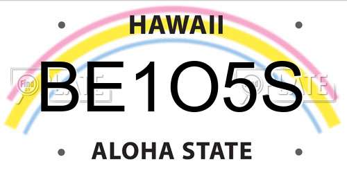 BE1O5S Hawaii License Plate