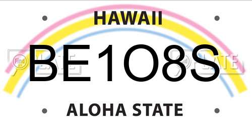 BE1O8S Hawaii License Plate