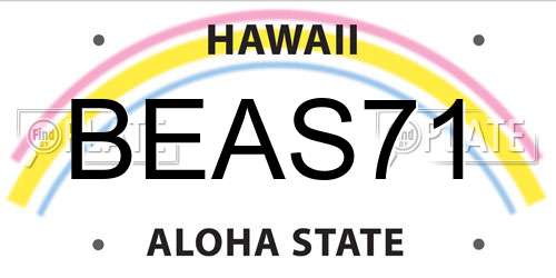BEAS71 Hawaii License Plate
