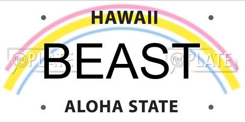 BEAST Hawaii License Plate