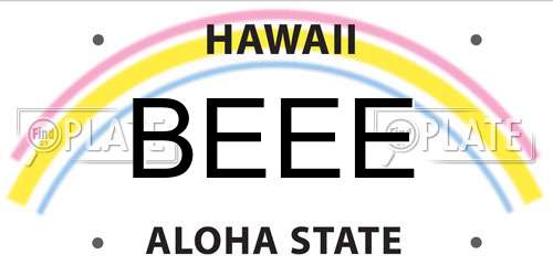 BEEE Hawaii License Plate