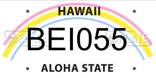 BEI055 Hawaii License Plate