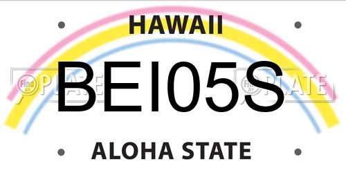 BEI05S Hawaii License Plate