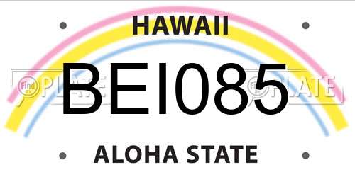 BEI085 Hawaii License Plate