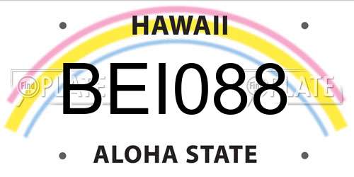 BEI088 Hawaii License Plate