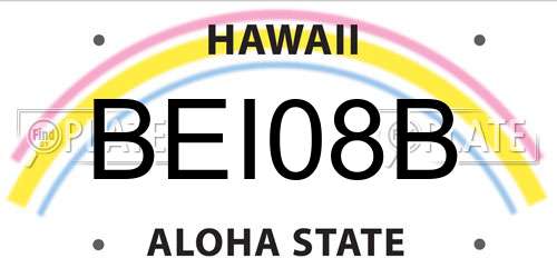 BEI08B Hawaii License Plate