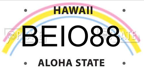 BEIO88 Hawaii License Plate